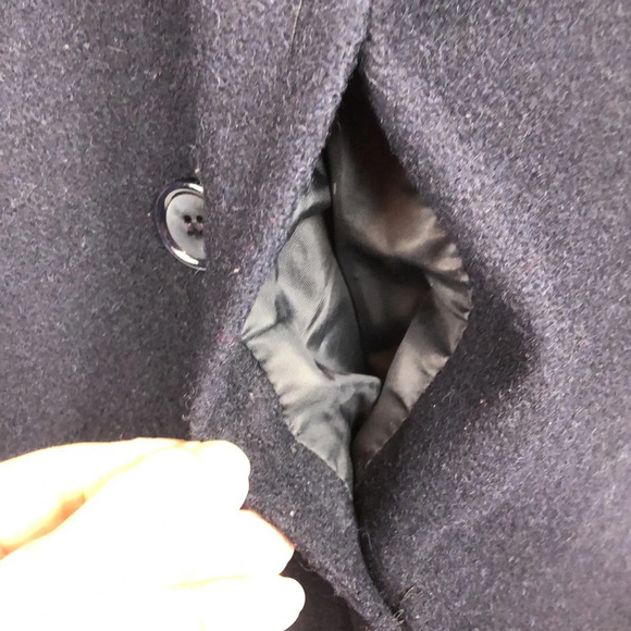 Mario De Pinto Pea Coat Women’s Size Medium Navy Wool Double Breasted FallWinter - Picture 9 of 16
